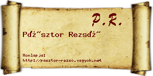 Pásztor Rezső névjegykártya