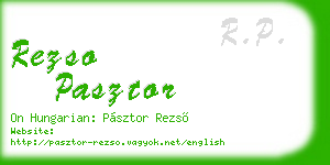 rezso pasztor business card