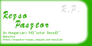 rezso pasztor business card